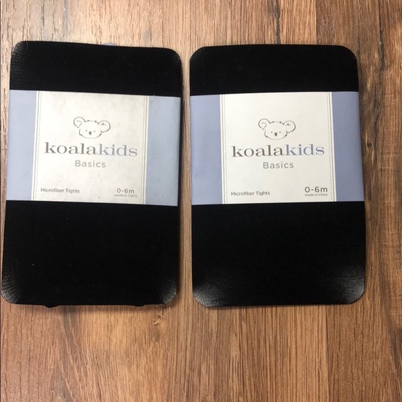 Koala Kids Other - (4) Koala Kids Baby Black Nylon Tights 0-6 M NWT